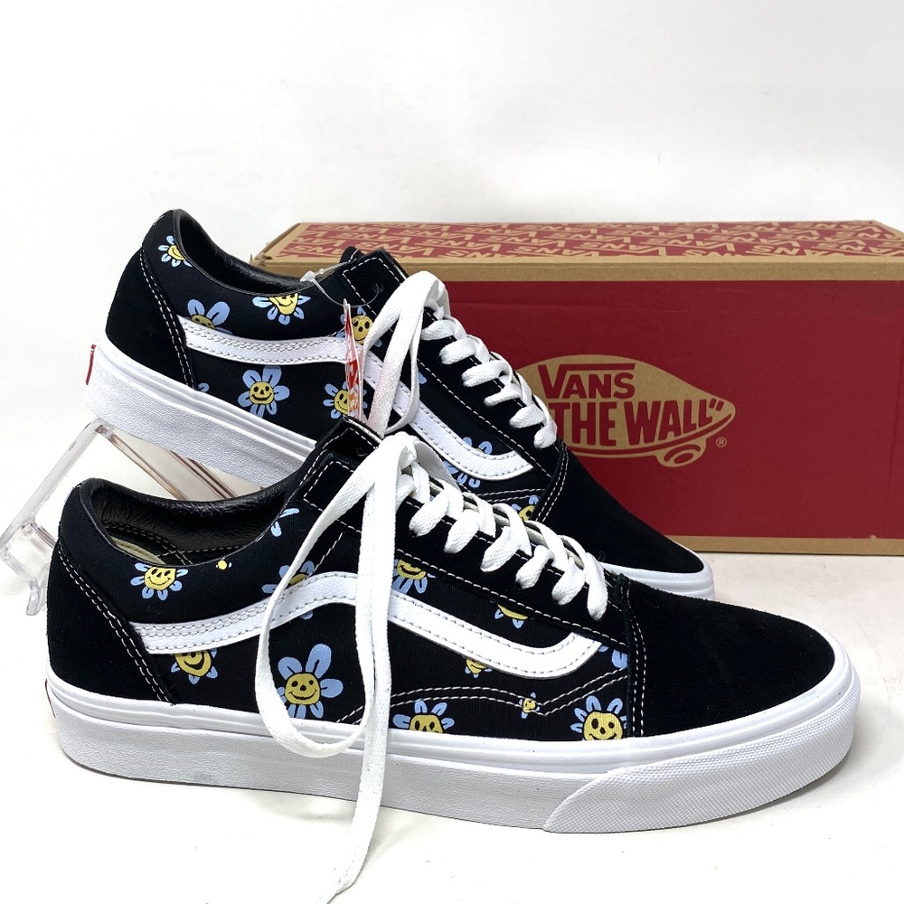 VANS Old Skool Low Top Black Floral Suede Canvas Men’s Size Sneakers VN0A5JMIY23 - Picture 2 of 11